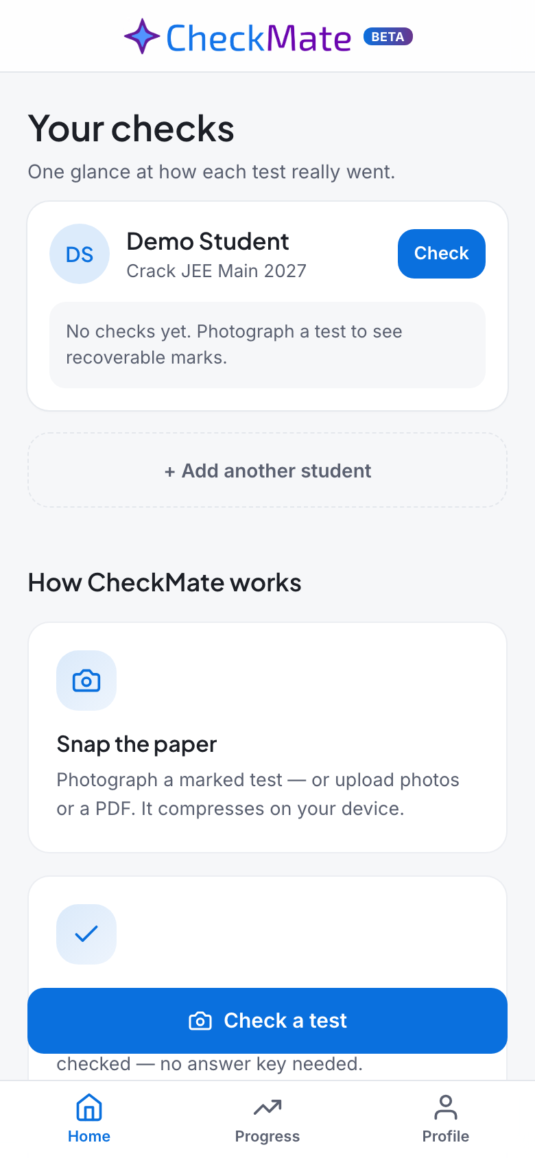 CheckMate on mobile
